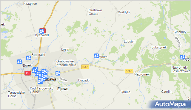 mapa Złotowo gmina Lubawa, Złotowo gmina Lubawa na mapie Targeo