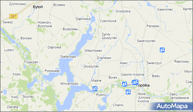 mapa Znaniewo, Znaniewo na mapie Targeo