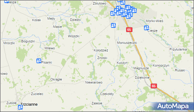 mapa Znoski, Znoski na mapie Targeo