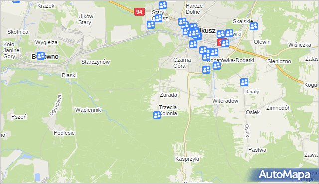 mapa Żurada, Żurada na mapie Targeo