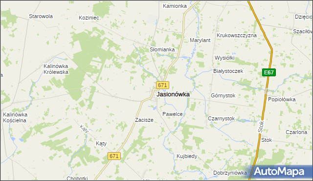 mapa Jasionówka, Jasionówka na mapie Targeo