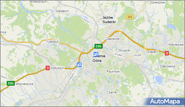 mapa Jelenia Góra, Jelenia Góra na mapie Targeo