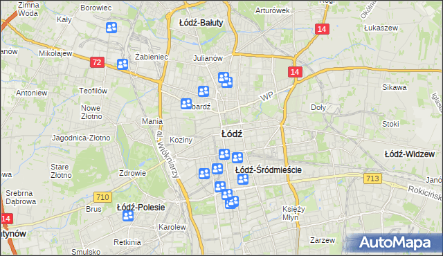 mapa Łodzi, Łódź na mapie Targeo