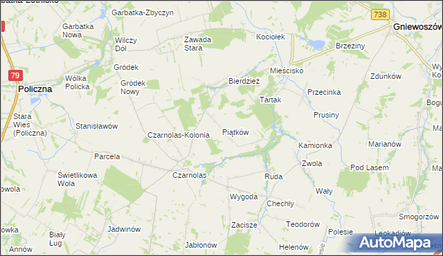 mapa Piątków, Piątków na mapie Targeo