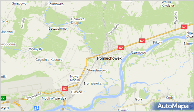 mapa Pomiechówek, Pomiechówek na mapie Targeo