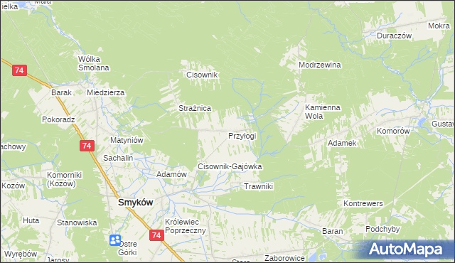 mapa Przyłogi, Przyłogi na mapie Targeo
