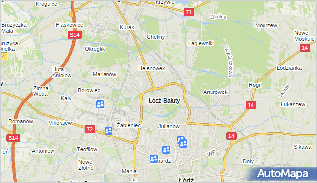 mapa Radogoszcz gmina Łódź, Radogoszcz gmina Łódź na mapie Targeo