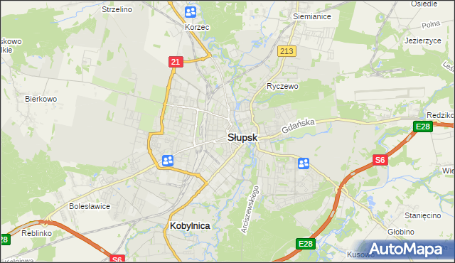 mapa Słupska, Słupsk na mapie Targeo