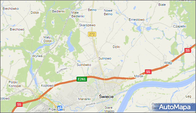 mapa Sulnowo, Sulnowo na mapie Targeo