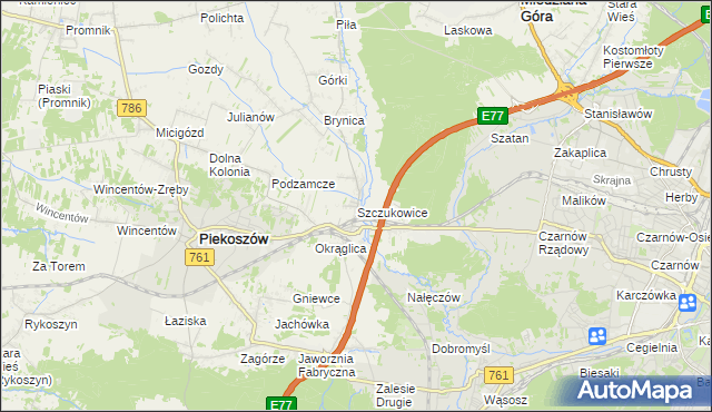 mapa Szczukowice, Szczukowice na mapie Targeo