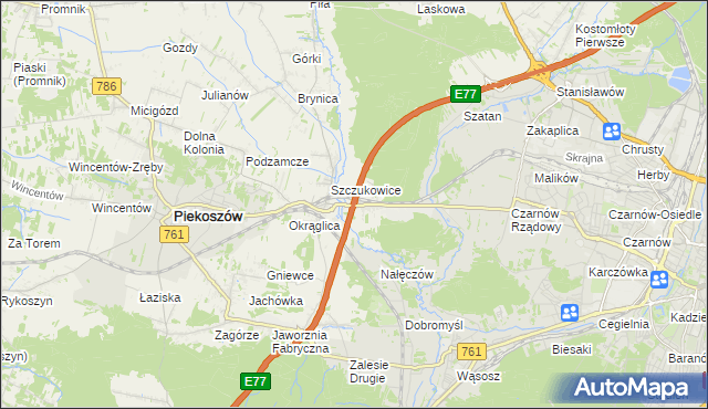 mapa Szczukowskie Górki, Szczukowskie Górki na mapie Targeo