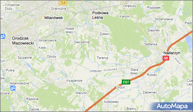 mapa Terenia, Terenia na mapie Targeo