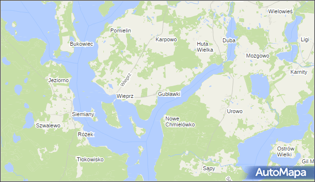 mapa Gubławki, Gubławki na mapie Targeo