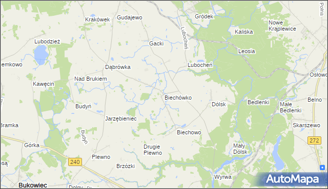 mapa Biechówko gmina Drzycim, Biechówko gmina Drzycim na mapie Targeo