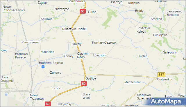 mapa Ciachcin, Ciachcin na mapie Targeo