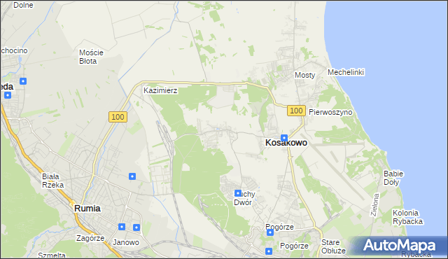 mapa Dębogórze, Dębogórze na mapie Targeo