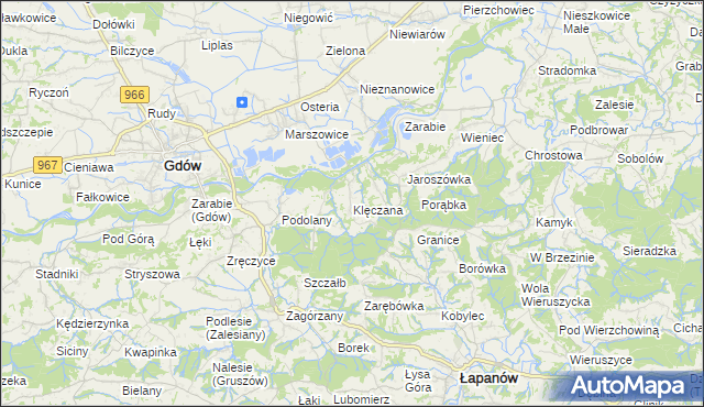 mapa Klęczana, Klęczana na mapie Targeo