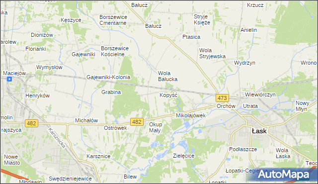 mapa Kopyść, Kopyść na mapie Targeo