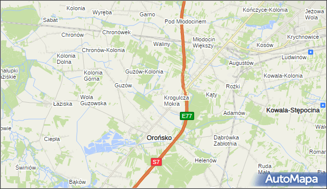 mapa Krogulcza Mokra, Krogulcza Mokra na mapie Targeo