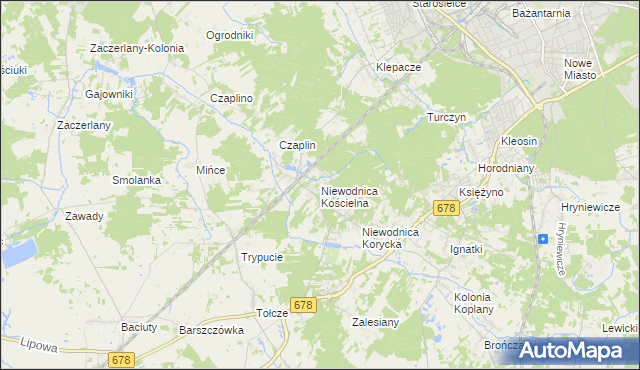 mapa Niewodnica Kościelna, Niewodnica Kościelna na mapie Targeo