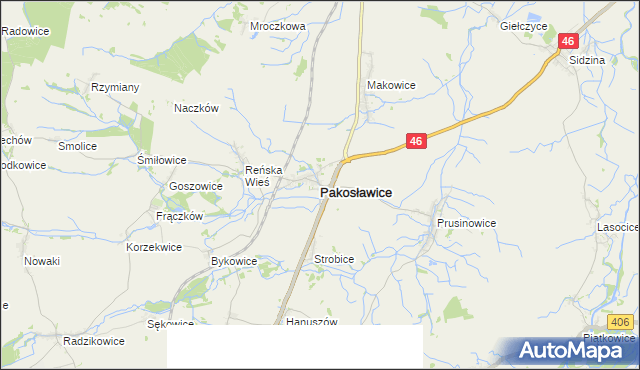 mapa Pakosławice, Pakosławice na mapie Targeo