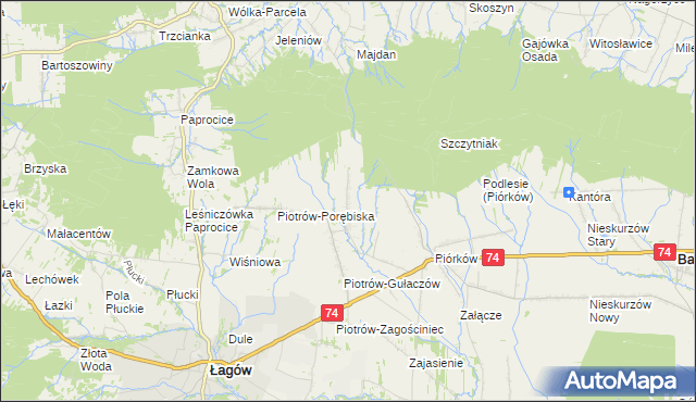 mapa Piotrów-Podłazy, Piotrów-Podłazy na mapie Targeo
