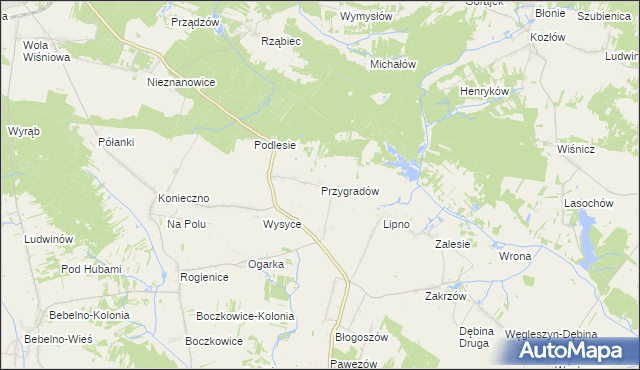 mapa Przygradów, Przygradów na mapie Targeo