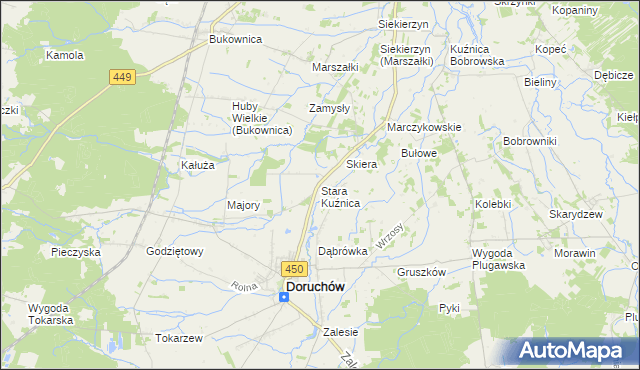 mapa Stara Kuźnica gmina Doruchów, Stara Kuźnica gmina Doruchów na mapie Targeo