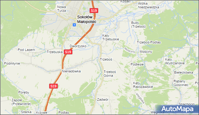 mapa Trzeboś, Trzeboś na mapie Targeo