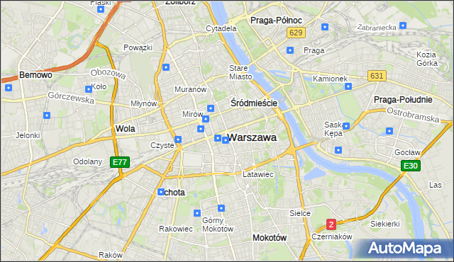 mapa Warszawy, Warszawa na mapie Targeo