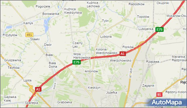 mapa Wola Kiedrzyńska, Wola Kiedrzyńska na mapie Targeo