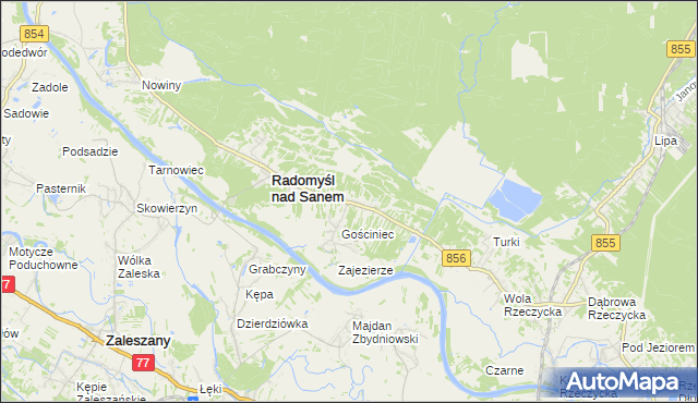 mapa Żabno gmina Radomyśl nad Sanem, Żabno gmina Radomyśl nad Sanem na mapie Targeo