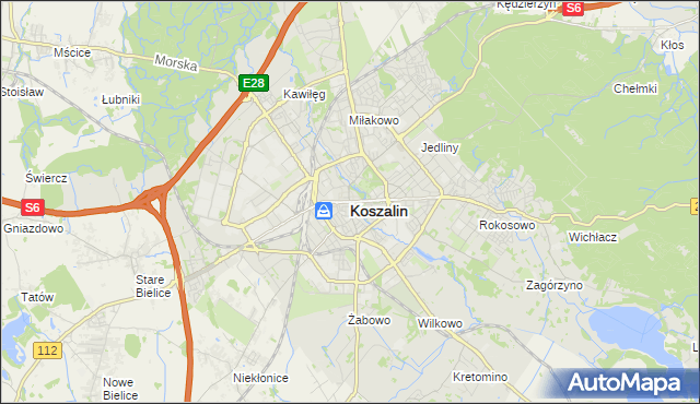 mapa Koszalina, Koszalin na mapie Targeo