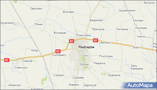 mapa Radziejów, Radziejów na mapie Targeo