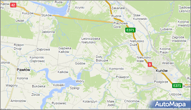 mapa Doły Biskupie, Doły Biskupie na mapie Targeo