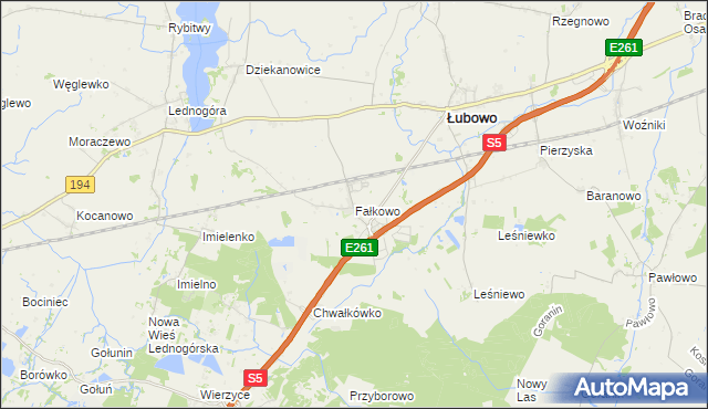 mapa Fałkowo, Fałkowo na mapie Targeo