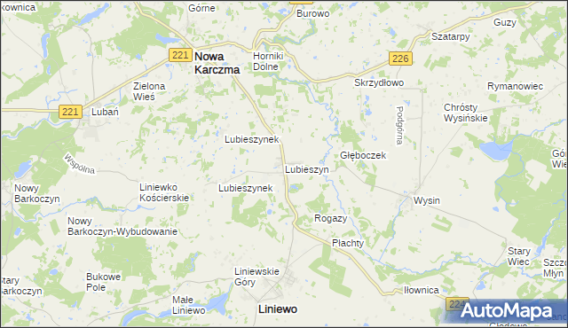 mapa Lubieszyn, Lubieszyn na mapie Targeo