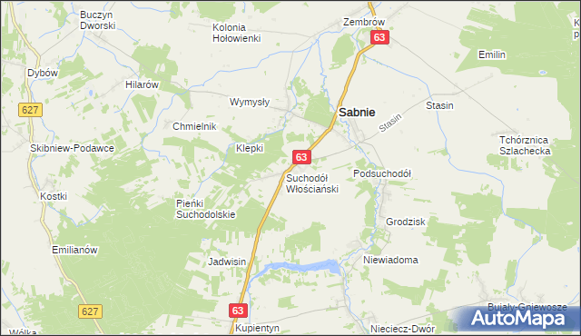 mapa Suchodół Szlachecki, Suchodół Szlachecki na mapie Targeo