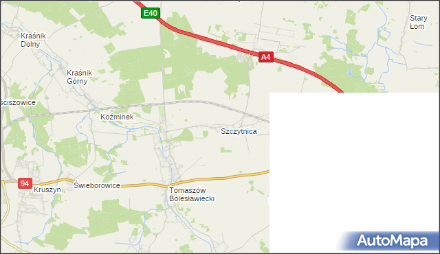 mapa Szczytnica, Szczytnica na mapie Targeo