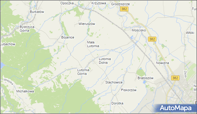 mapa Lutomia Dolna, Lutomia Dolna na mapie Targeo