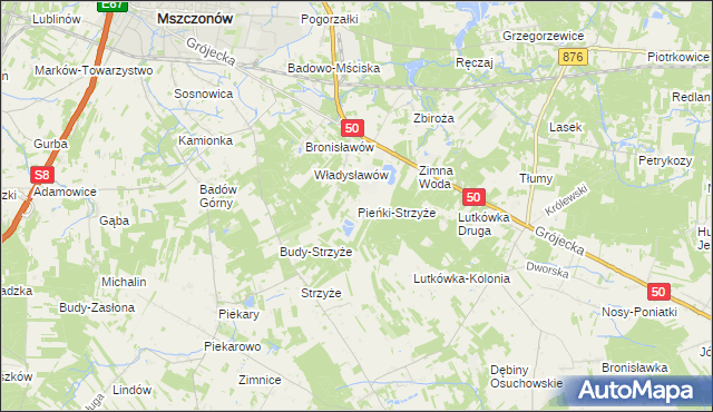 mapa Pieńki-Strzyże, Pieńki-Strzyże na mapie Targeo