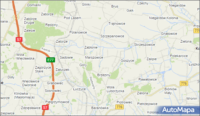 mapa Wilków gmina Kocmyrzów-Luborzyca, Wilków gmina Kocmyrzów-Luborzyca na mapie Targeo