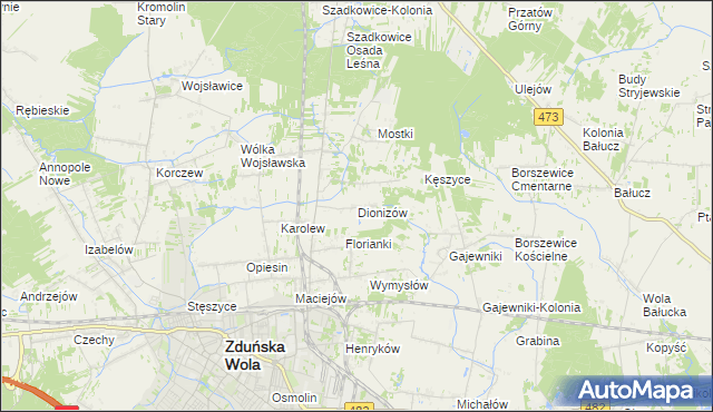 mapa Dionizów, Dionizów na mapie Targeo