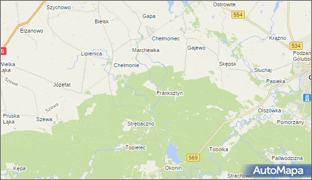 mapa Franksztyn, Franksztyn na mapie Targeo