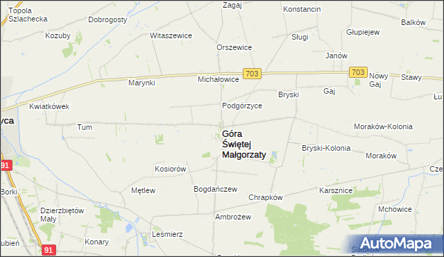 mapa Góra Świętej Małgorzaty, Góra Świętej Małgorzaty na mapie Targeo