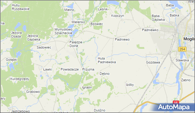 mapa Huta Padniewska, Huta Padniewska na mapie Targeo