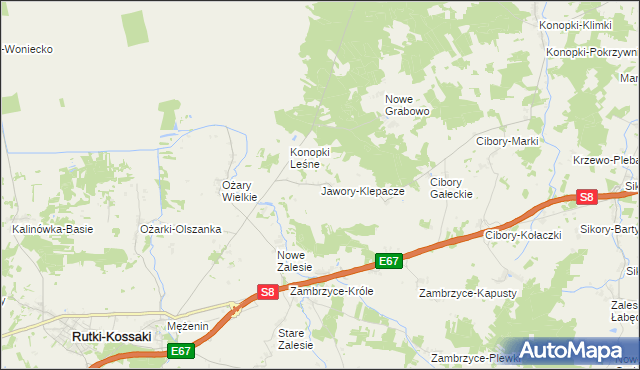 mapa Jawory-Klepacze, Jawory-Klepacze na mapie Targeo