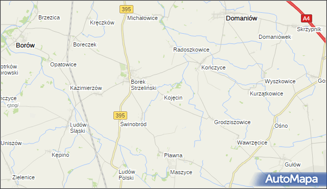 mapa Kojęcin, Kojęcin na mapie Targeo