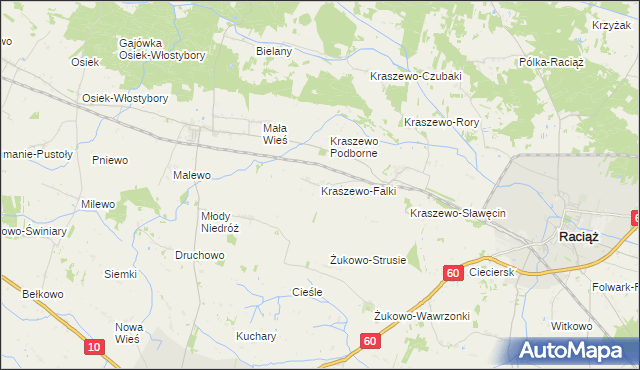 mapa Kraszewo-Falki, Kraszewo-Falki na mapie Targeo