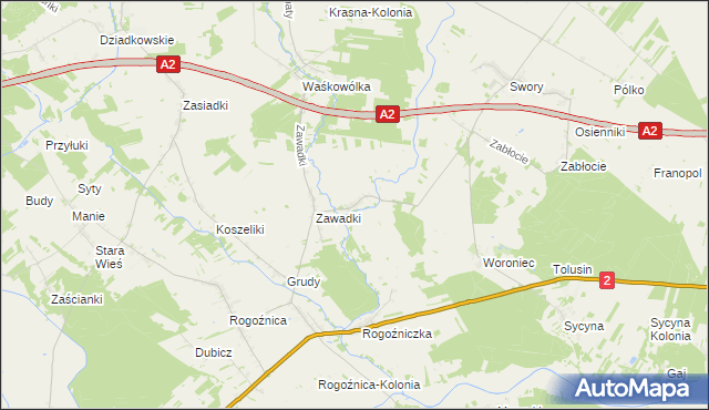 mapa Krzymowskie, Krzymowskie na mapie Targeo